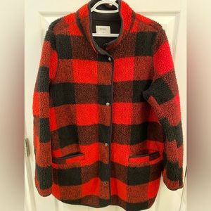 Old Navy Fleece Plaid Sherpa Jacket